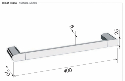 Полотенцедержатель 40 см Remer Lounge LN40СFP, черный брашированный хром
