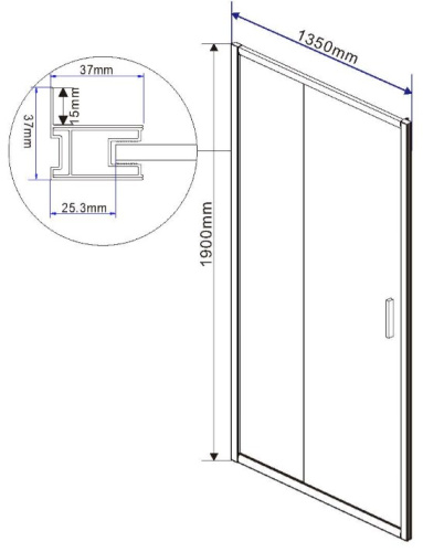 Душевая дверь Vincea Garda VDS-1G135CLGM