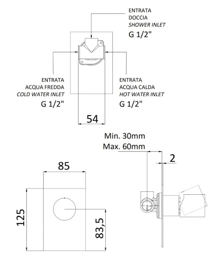 Смеситель для душа Remer Edge EG530