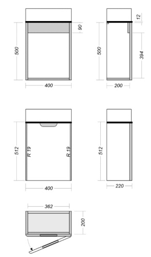 Тумба подвесная Vela Венеция мини