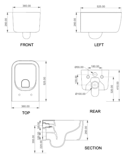Унитаз подвесной GSG Ceramic Design Brio BRWCSO021