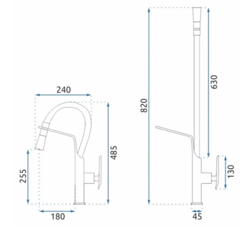 Смеситель для мойки Rea Castor Black matt B6935