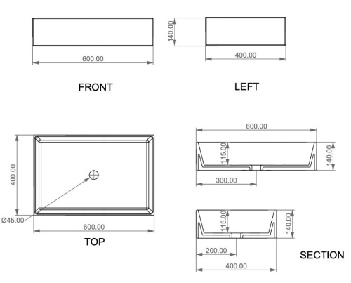 Умывальник GSG Ceramic Design Zenith ZELAVFS60000