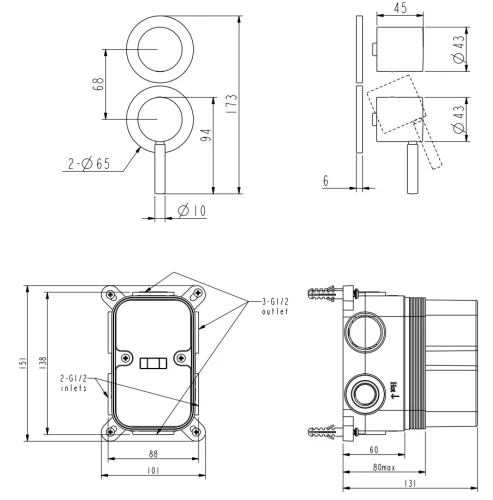 Смеситель для ванны Nemo Round NM-2357BN brush nickel