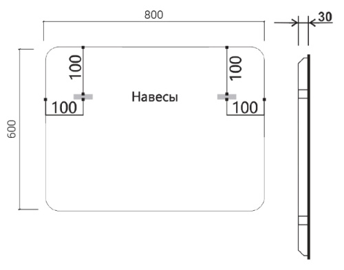 Зеркало Vincea LED 800x600 VLM-3VC800