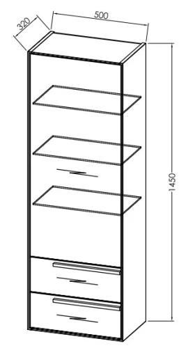 Пенал подвесной Kolpa-san Grace G 1451 50 Halifax oak 546390