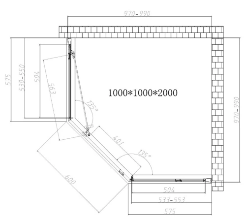 Душевой уголок Vincea Show VSP1-4SH100CL