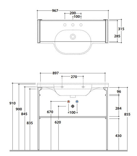 Структура напольная для раковины Globo Mode ME003SAR