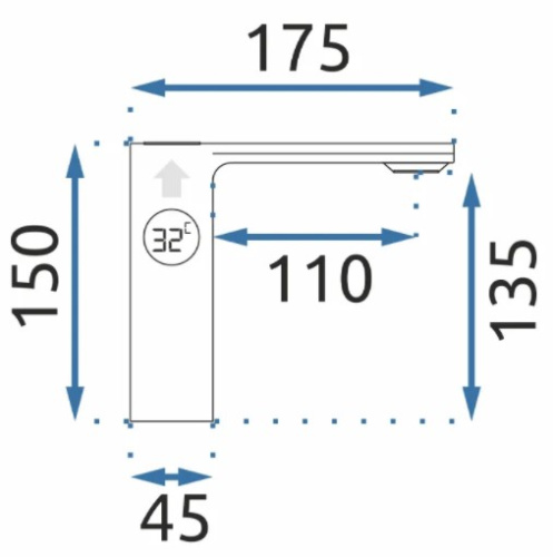 Смеситель для умывальника Rea Mils LCD Chrome B2000