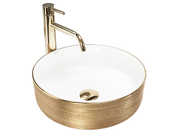 Умывальник Rea Sami White Brush Gold U6630