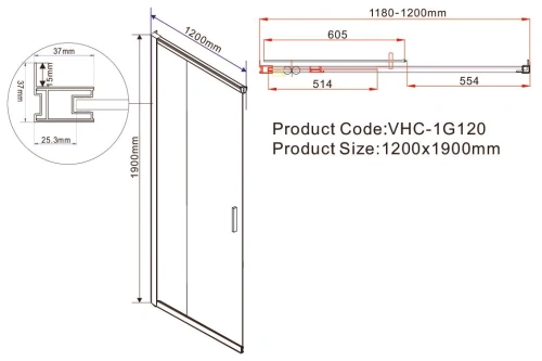 Душевой уголок Vincea Garda VSS-1G1212CLG