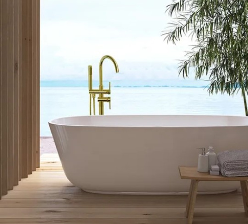 Смеситель для ванны Rea Ortis Gold B7430