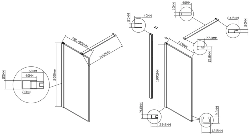 Душевая стенка Vincea Walk-In HS VSW-1HS800CL