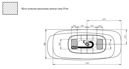 Ванна из искусственного камня Kolpa-San Milo FS 174x75 Red