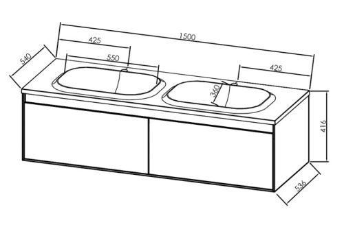 Тумба подвесная Kolpa-san Pandora OUP 150 ash navarra 514200