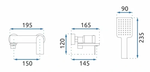 Смеситель для ванны Rea Storm gold matt B7963