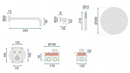 Душевая система Rea Lungo Black matt P8549