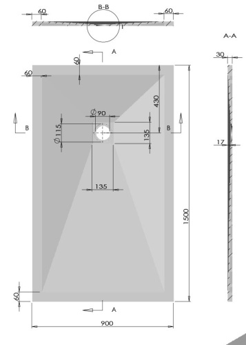 Душевой поддон Vincea VST-4SR9015W