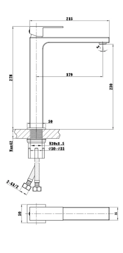 Смеситель для раковины Vincea Cube VBF-1C02CH