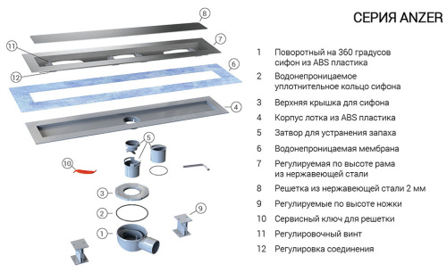Трап для душа Vincea SAY ANZER 72.2.70.STN