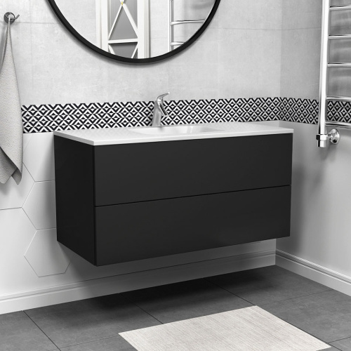 Тумба подвесная Vela Бланка 100П черный матовый (открывание нажатием) TU270743