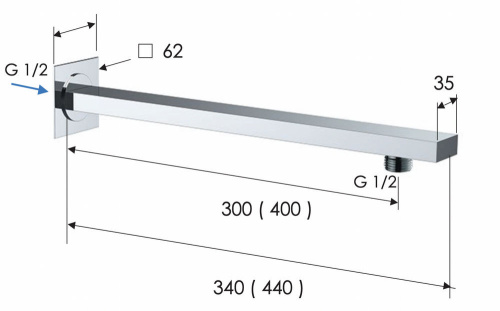Кронштейн 30 см Remer 348Q30XV, сталь