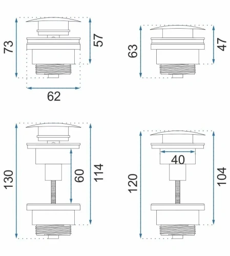 Донный клапан для раковины Rea Copper Brush A5632