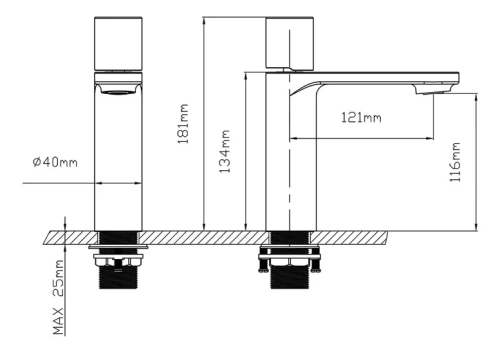 Смеситель для раковины Vincea Vogue VBF-4V3CH
