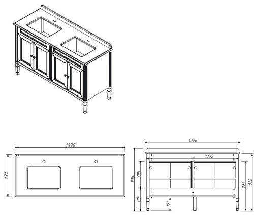 Тумба напольная Caprigo Albion Concept 140 34017-SF46