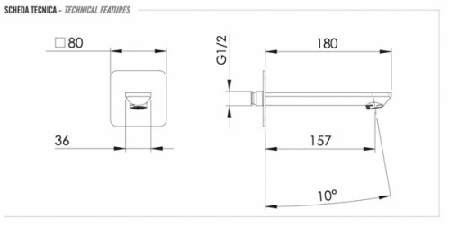 Излив настенный 18 см Remer Energy 91EY