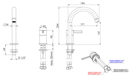 Смеситель для раковины Remer Metrica MC57