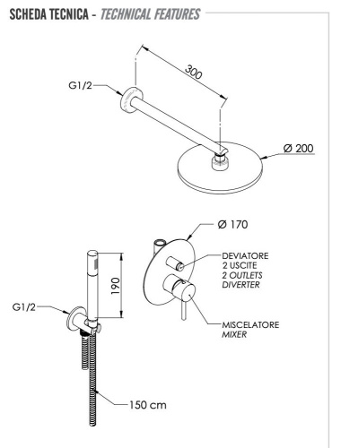 Душевая система Remer X Style X09S02O