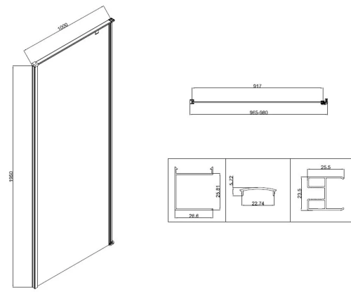 Душевой уголок Vincea Slim-N VSR-5SN9010CL