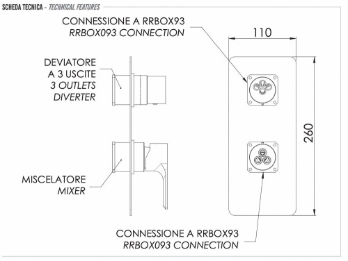 Смеситель для душа Remer Energy EY93KBBO, белый матовый