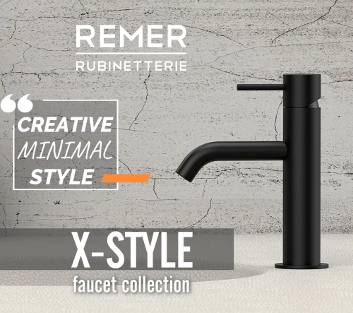Смеситель для раковины Remer X Style X12NO, черный матовый