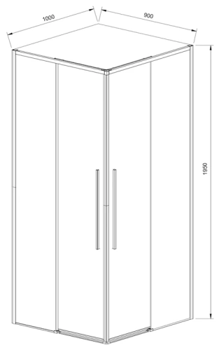 Душевой уголок Vincea Slim-N VSS-4SN9010CLB