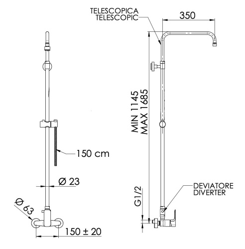 Душевая система Daniel Tiara TA636ASSDDVCR