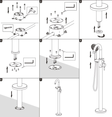 Смеситель для ванны Nemo Round NM-2354BGM brush gun metal