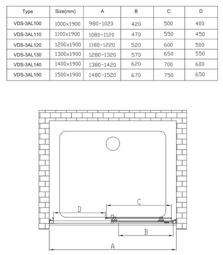 Душевая дверь Vincea Alpha VDS-3AL110CLG
