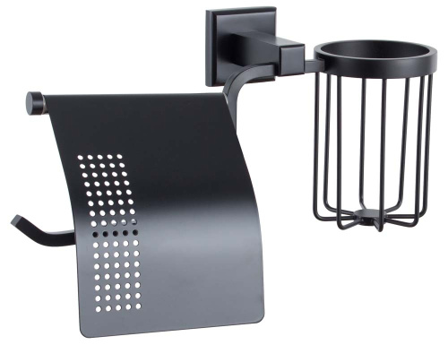 Бумагодержатель с держателем освежителя воздуха Vivi Felice Notte FL1007-S N Black matt