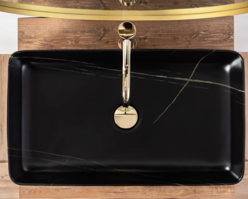 Умывальник Rea Denis Black Stone matt U6510