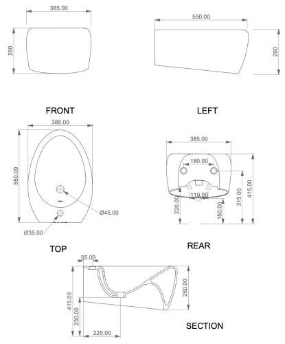 Биде подвесное GSG Ceramic Design Touch TOBISO003