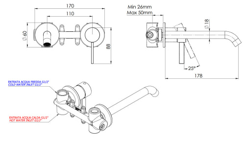 Смеситель для раковины Remer Metrica MC15PLXV, сталь