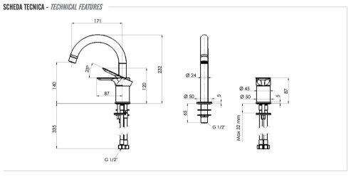 Смеситель для раковины Remer Infinity I57NO, чёрный матовый