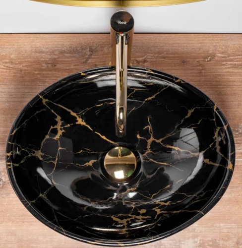 Умывальник Rea Sofia Black Marble U5611