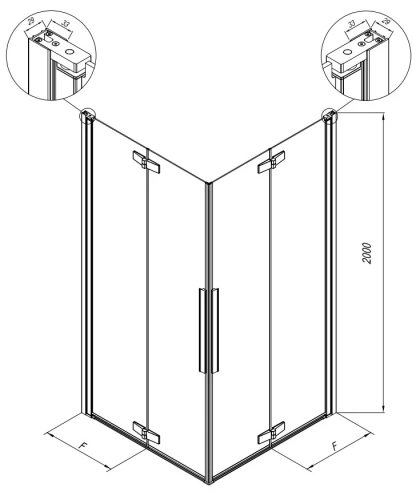 Душевой уголок Kolpa-San Polaris Fold Q 90 silver brill transparent 516100