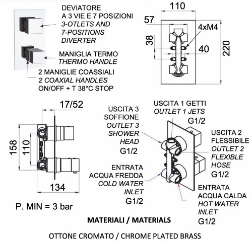 Смеситель для душа Remer Q-Elegance QT937