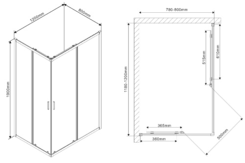 Душевой уголок Vincea Scala VSS-2SC8012CL