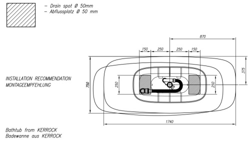 Ванна из искусственного камня Kolpa-San Milo FS 174x75