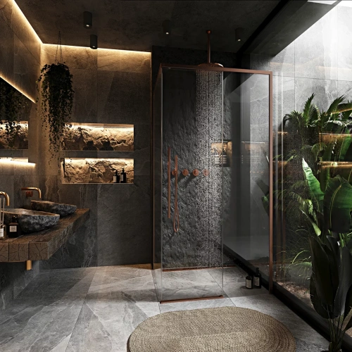 Душевой уголок Rea Solar Brush Copper 90x90 K9512